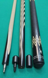 Кий «Каюков Классик» Чёрный граб 3 части, гравировка 